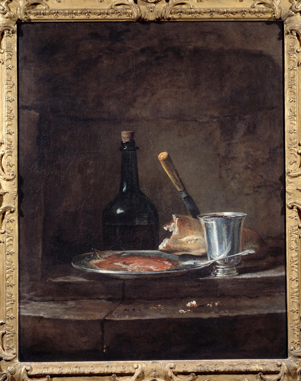 Lounaan appretit sanoo myös hopeakupin. Jean Baptiste Simeon Chardinin maalaus (1699 - 1779) tekijältä Jean Baptiste Simeon Chardin