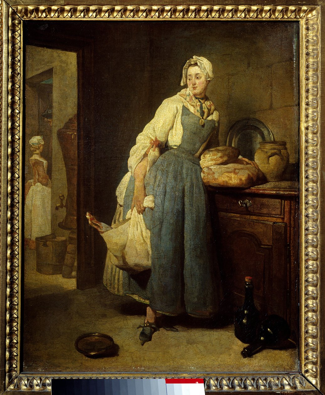 Varustaja. Jean Baptiste Simeon Chardinin (1699-1779) maalaus 1700-luvun aurinko. 0,47x0,38 m. tekijältä Jean Baptiste Simeon Chardin