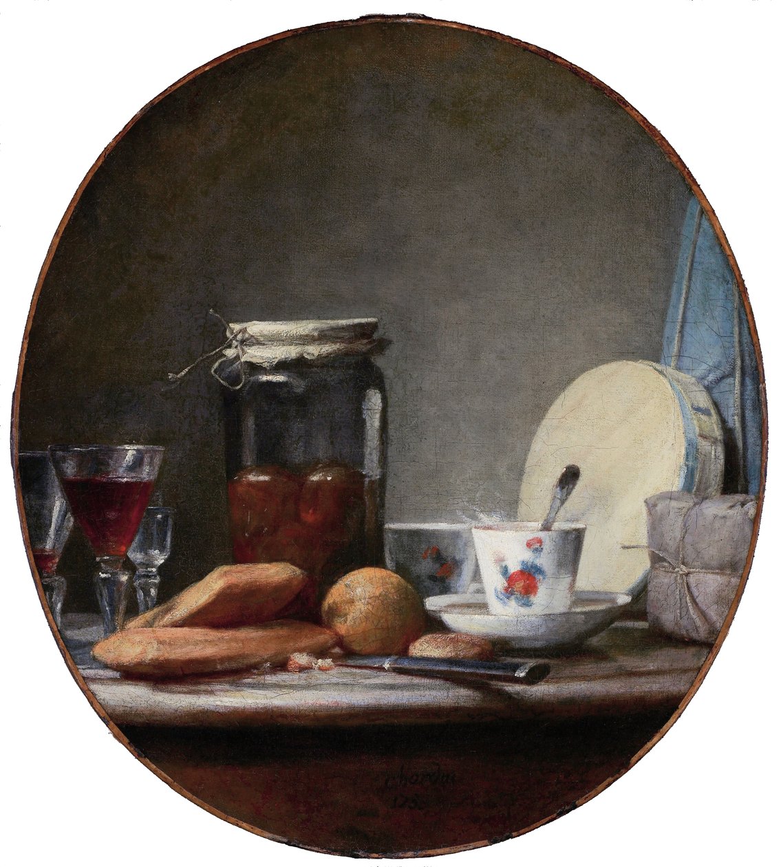 Aprikoosipurkki tekijältä Jean Baptiste Simeon Chardin