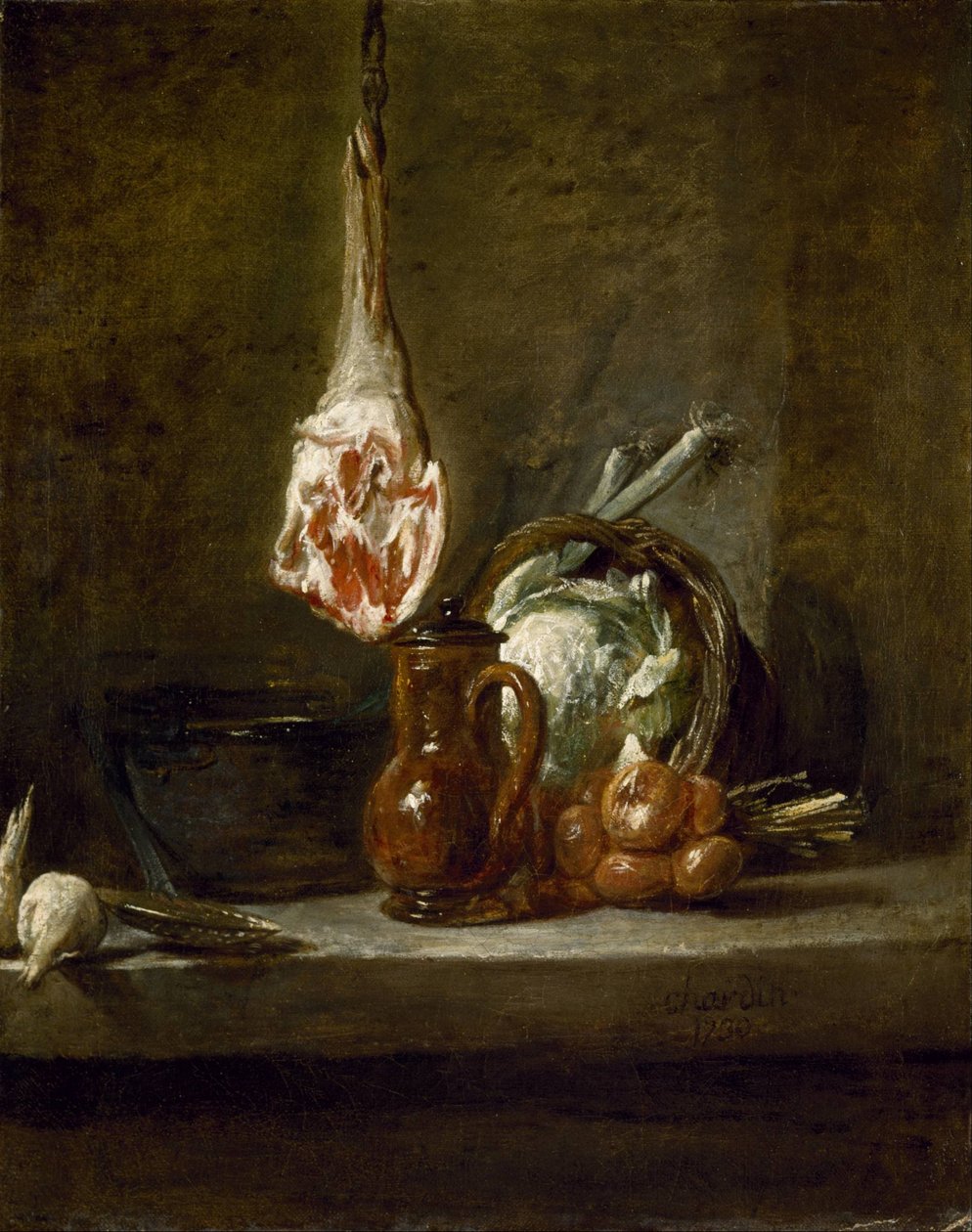 Asetelma karitsanjalan kanssa tekijältä Jean Baptiste Simeon Chardin