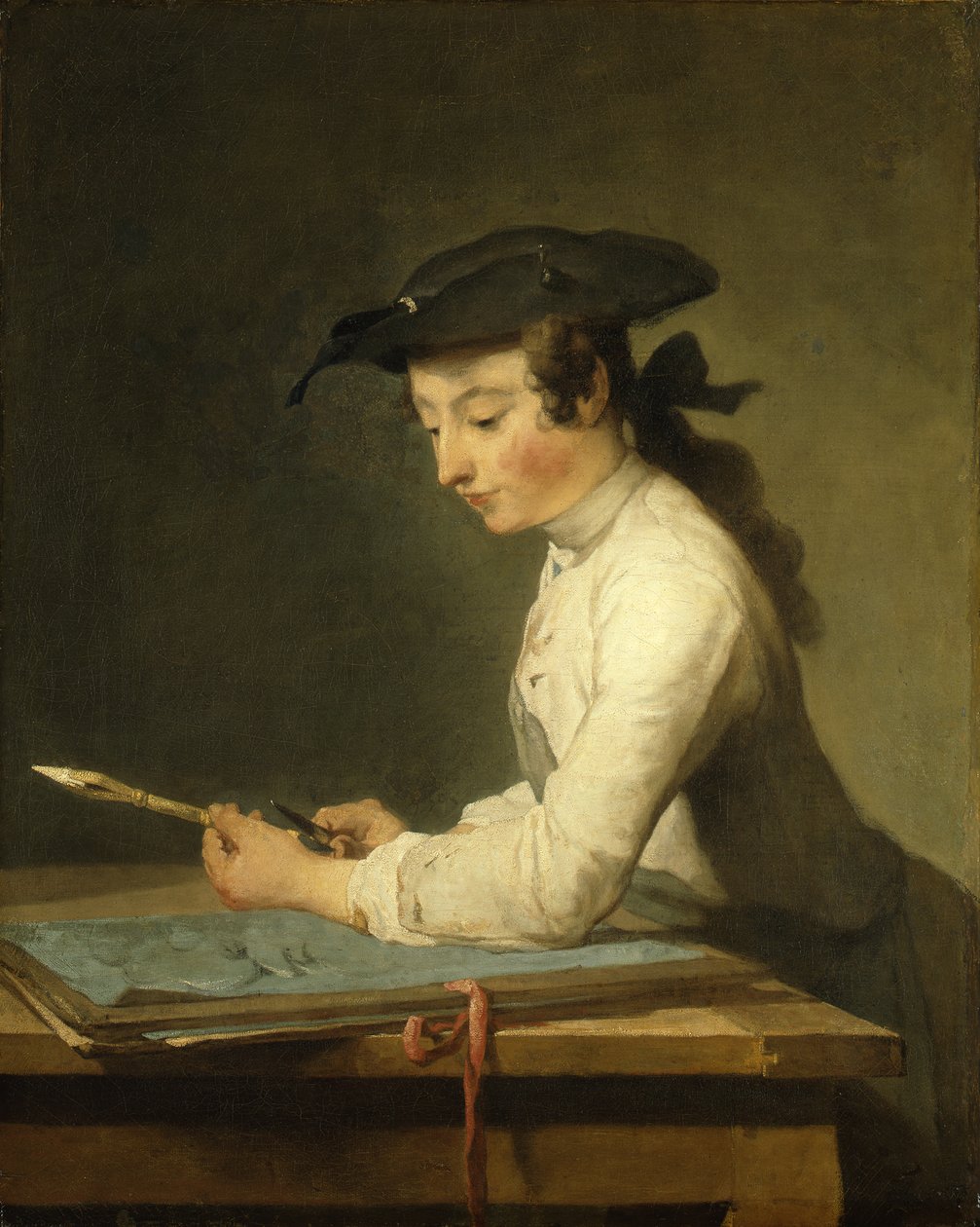 Piirtäjä tekijältä Jean Baptiste Simeon Chardin