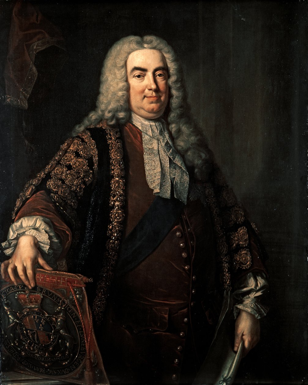 WALPOLE Robert: Oxfordin ensimmäinen jaarli (1676-1745), noin 1740 (öljy kankaalle). tekijältä Jean Baptiste Vanloo