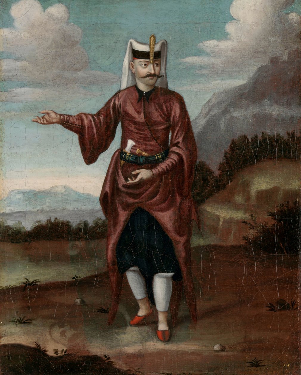 Janissarien sotilas tekijältä Jean Baptiste Vanmour (workshop of)
