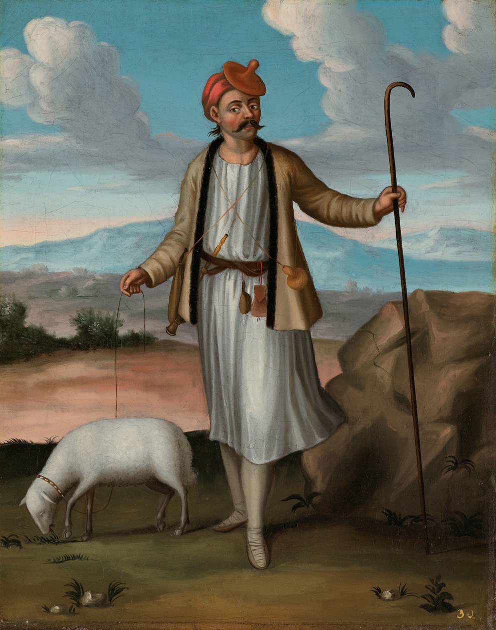 Albanian paimen tekijältä Jean Baptiste Vanmour (workshop of)