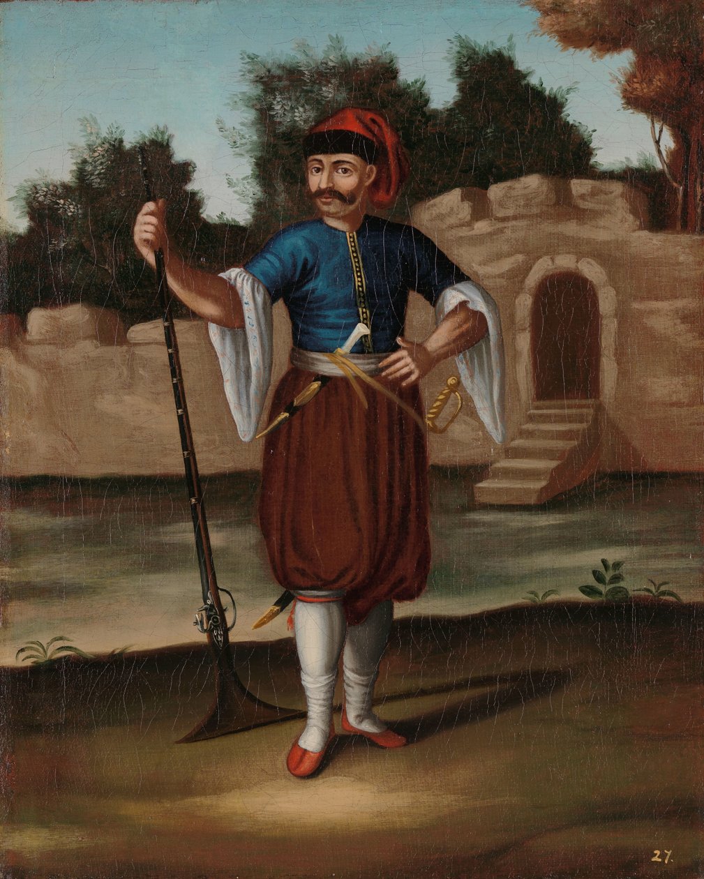 Albanian sotilas tekijältä Jean Baptiste Vanmour (workshop of)