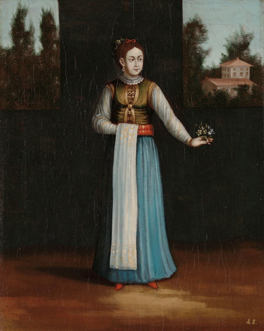 Nainen Albanian rannikolta tekijältä Jean Baptiste Vanmour (workshop of)