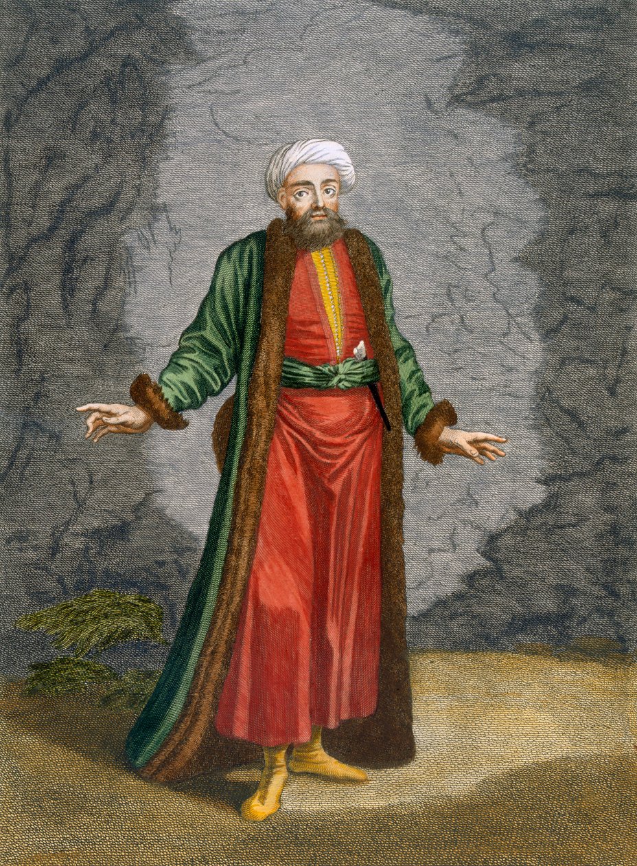 Bey, levy 37 Charles de Ferriolin kokoelmasta "Sata vedosta, jotka edustavat Levantin eri kansakuntia", kaivertanut Gerard Scotin (1671-1716), 1707-08 tekijältä Jean Baptiste Vanmour
