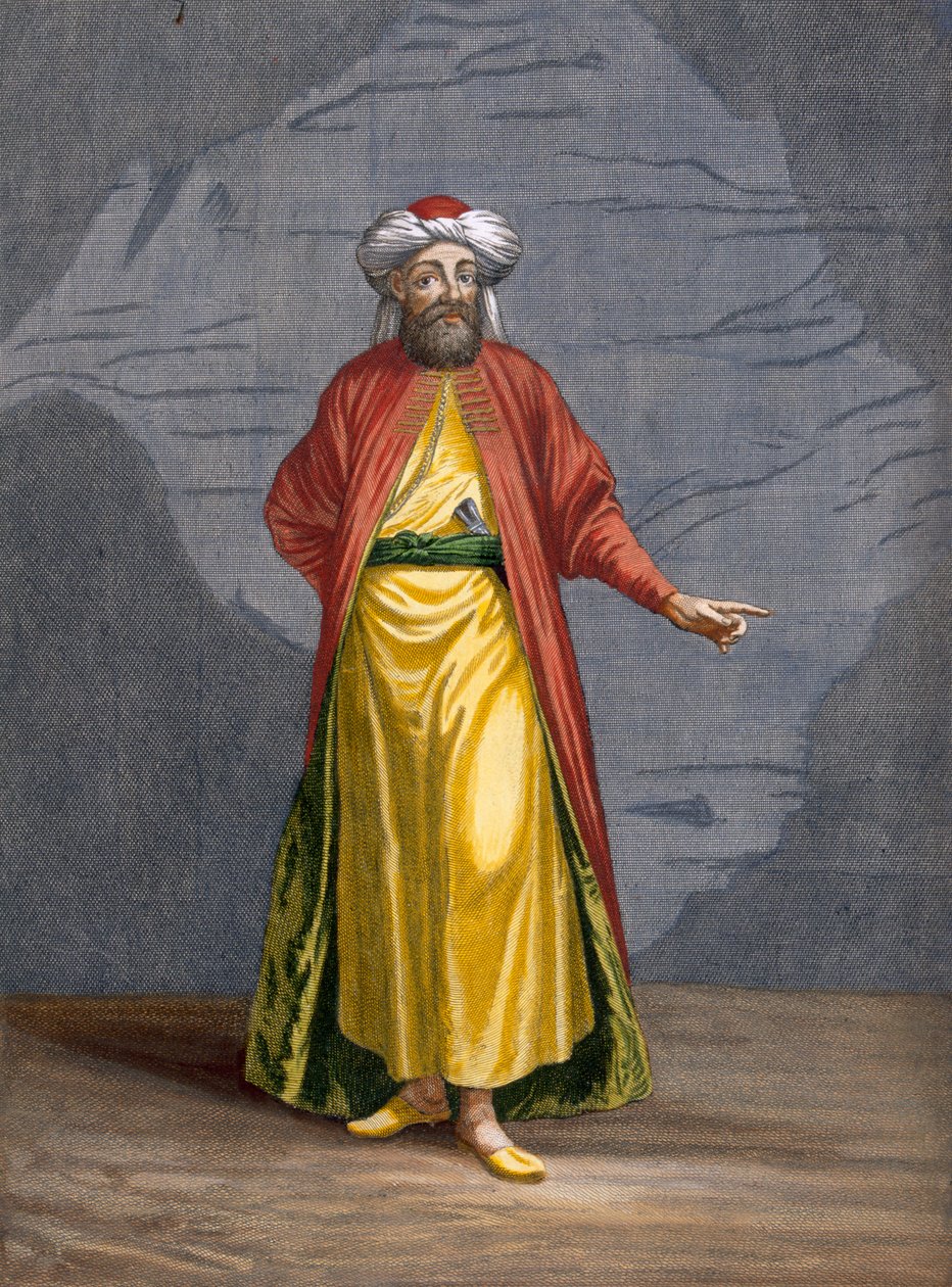 Intiaani, levy 93 Charles de Ferriolin kokoelmasta "Sata vedosta, jotka edustavat Levantin eri kansakuntia", kaiverrus Gerard Scotin (1671-1716), 1707-08 tekijältä Jean Baptiste Vanmour