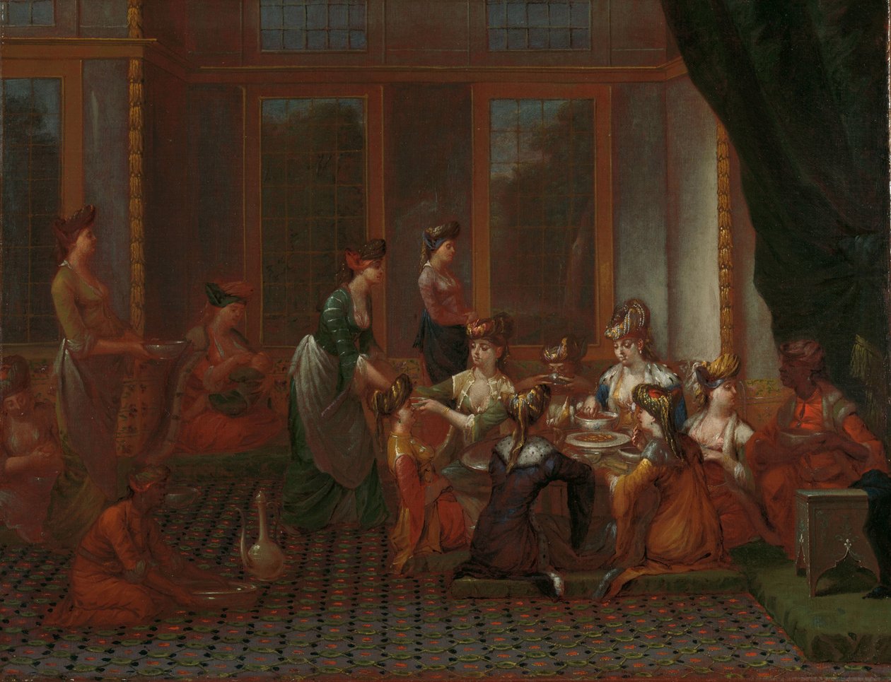 Arvostettujen turkkilaisten naisten juhla tekijältä Jean Baptiste Vanmour