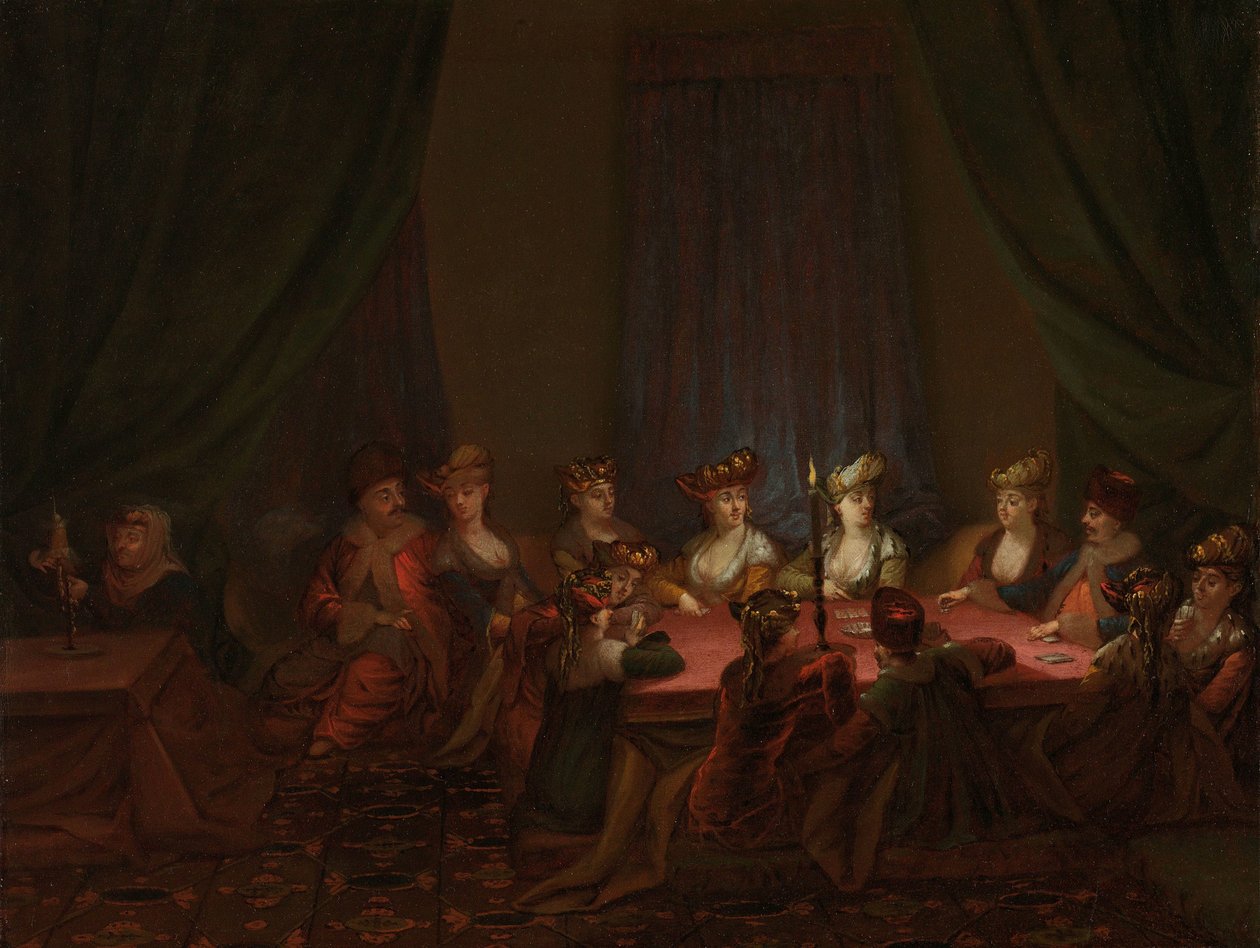 Armenialaisten pelikorttien puolue Armenialainen yritys korttipelissä tekijältä Jean Baptiste Vanmour