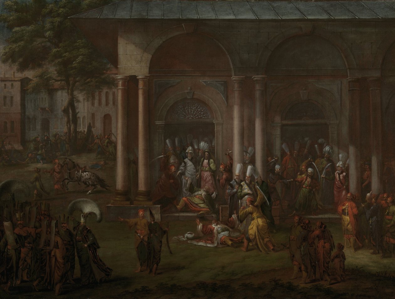 Patrona Halilin ja hänen kapinallistensa murha Patrona Halilin ja hänen seuraajiensa salamurha tekijältä Jean Baptiste Vanmour