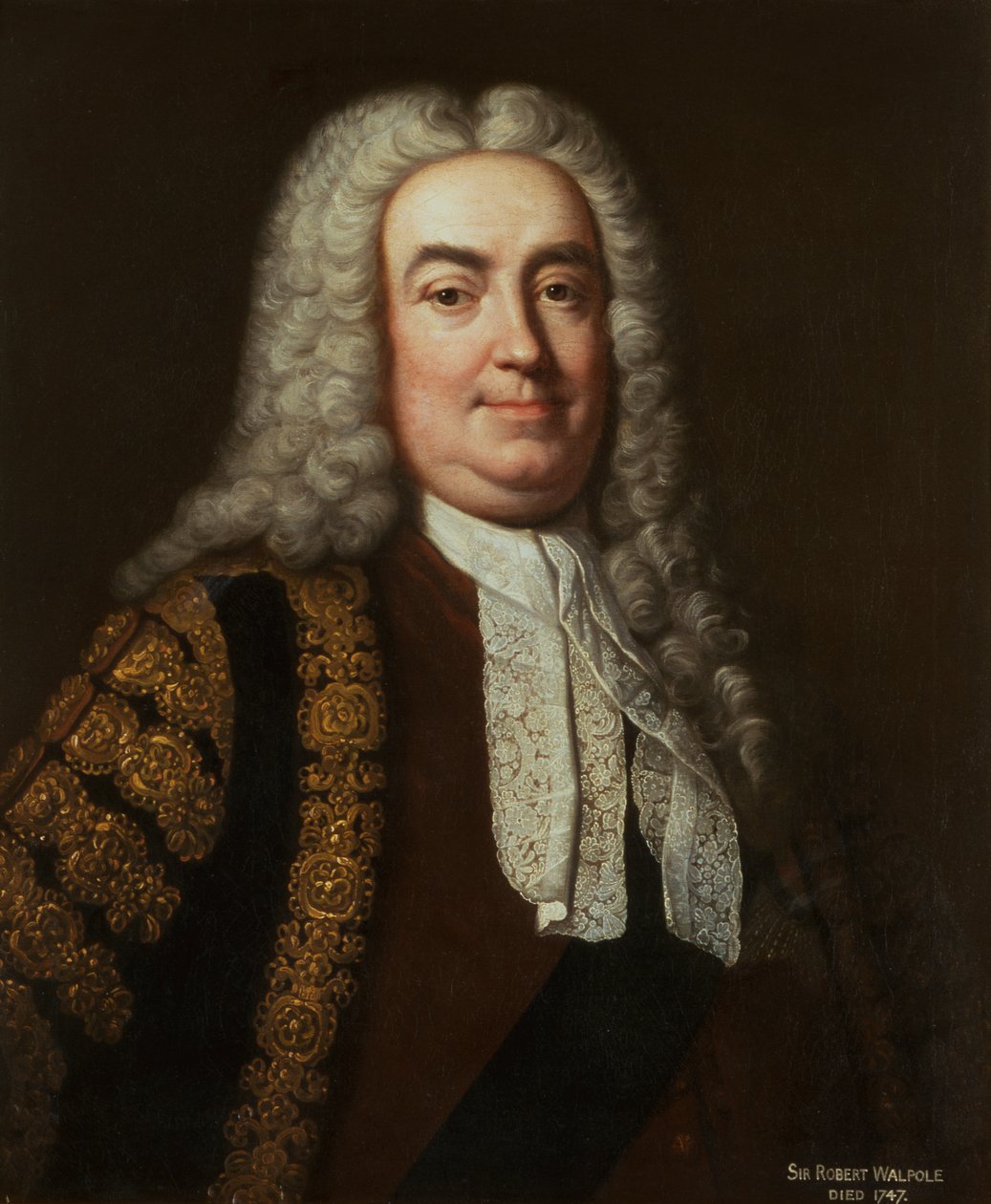 Sir Robert Walpolen muotokuva, n. 1740 (öljy kankaalle) tekijältä Jean Baptiste van (studio of) Loo