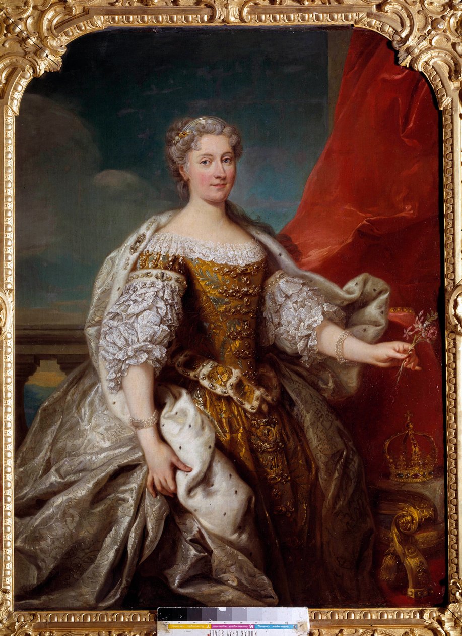 Catherine Bnin Opalinskan muotokuva, Puolan kuningattaren Stanislas Lescinskin vaimo, Lorraine ja Barin herttuatar (1680-1747) Jean Baptiste Van Loon (1684-1745) maalaus 1725 su. 1,41x1,12 m tekijältä Jean Baptiste van Loo