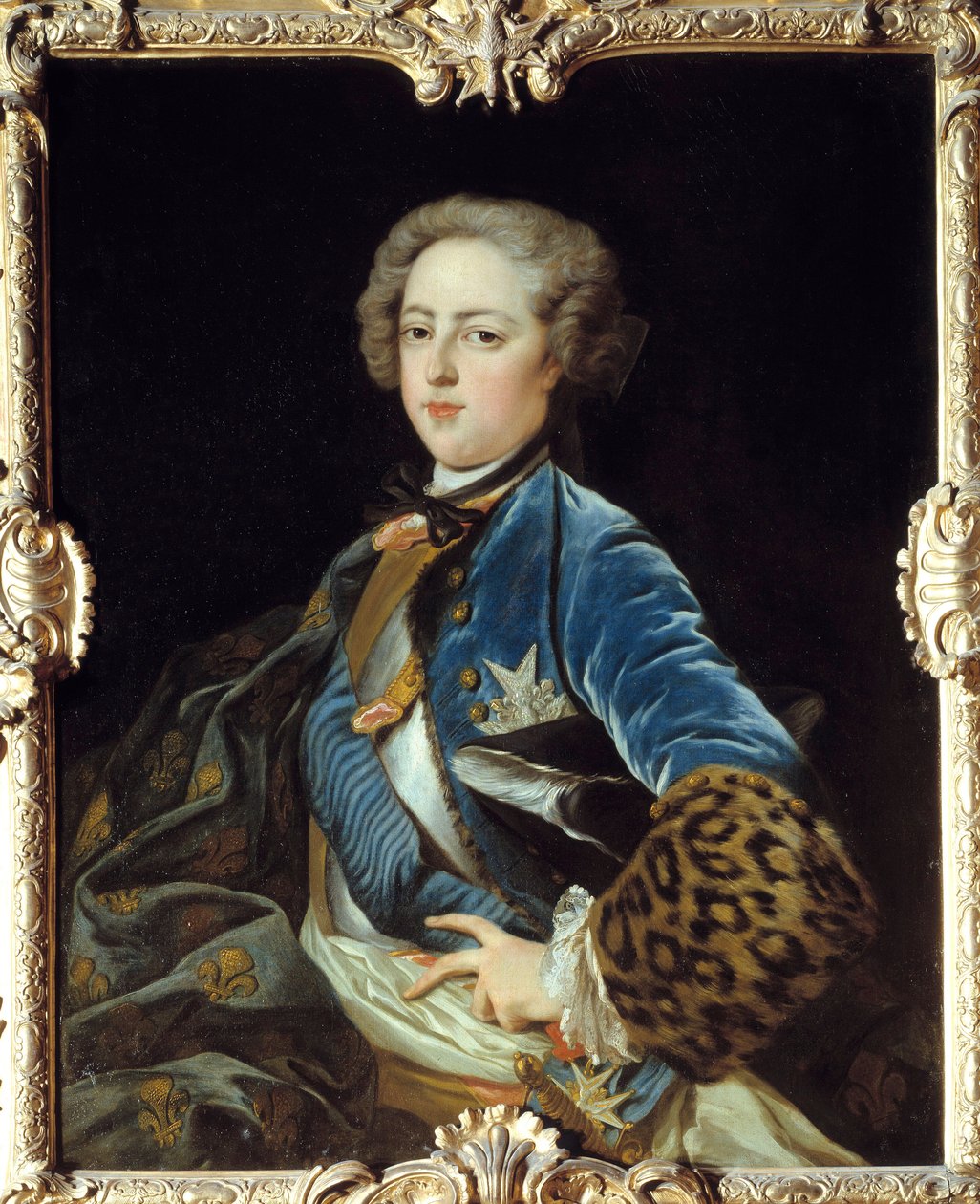 Ludvig XV:n (1710-1774), Ranskan kuninkaan muotokuva. Jean Baptiste Van Loon (1684-1745) maalaus tekijältä Jean Baptiste van Loo