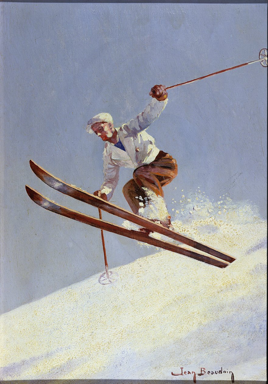 Hiihtäjä, n. 1930 (öljy kankaalle) tekijältä Jean Beaudoin