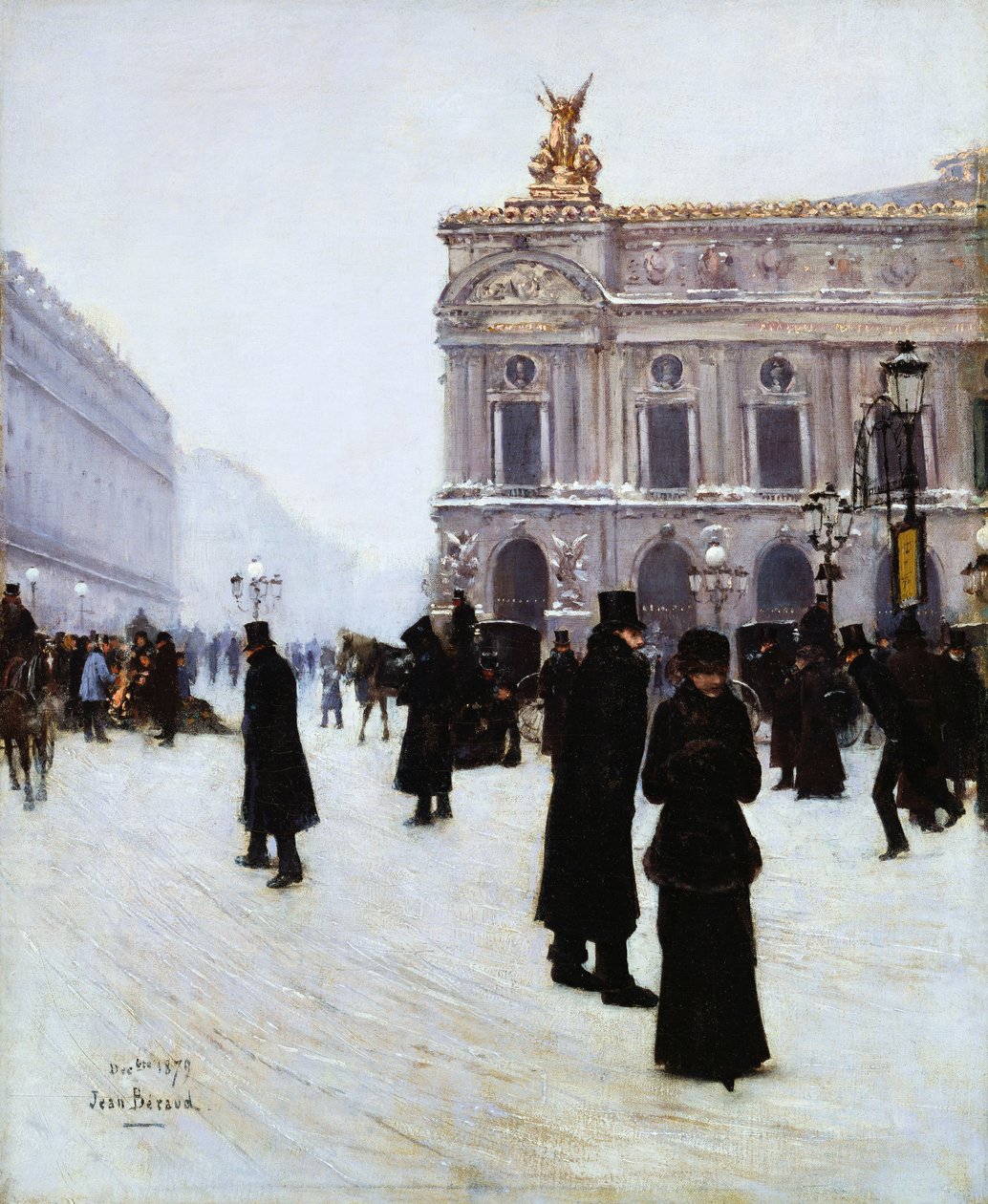 Oopperan ulkopuolella, Pariisi, 1879 tekijältä Jean Beraud