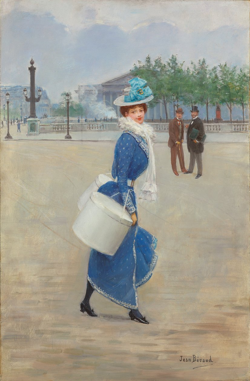 Place de la Concordella (öljy paneelissa) tekijältä Jean Beraud