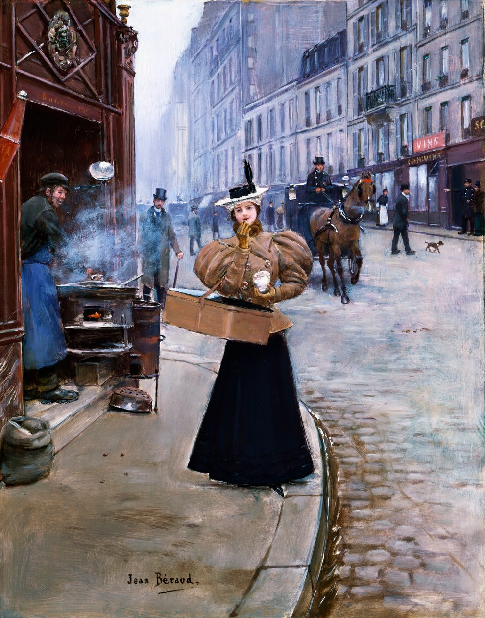 Paahdetun kastanjan myyjä tekijältä Jean Beraud