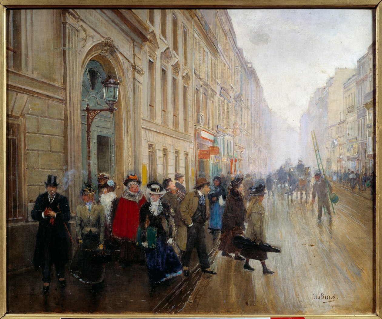Viherhuoneen uloskäynti rue du Faubourg fishonniere -kadulla. Jean Beraud
