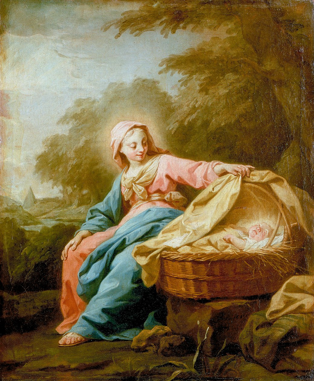 Lepää lennossa Egyptiin, 1756 tekijältä Jean Bernard Restout