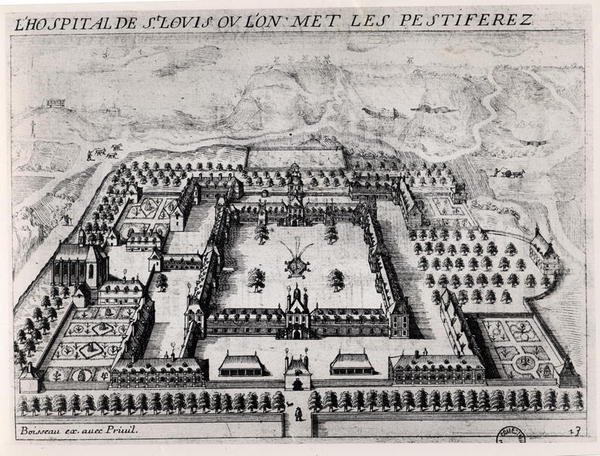 Saint-Louis-sairaala, 1600-luvun alku (kaiverrus) (m/w kuva) tekijältä Jean Boisseau