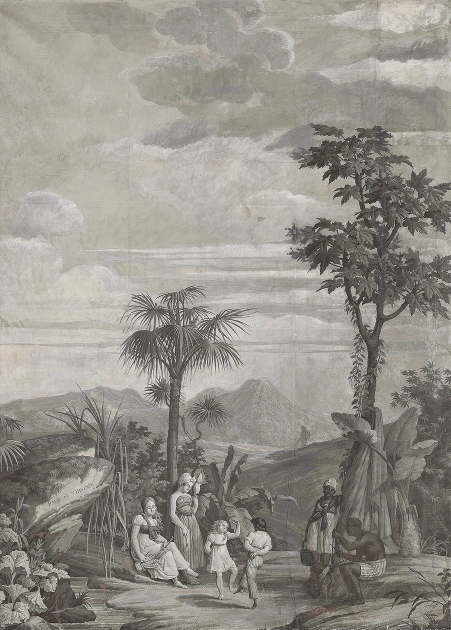 The Children Dance, tapettipaneeli sarjasta "Paul et Virginie", kirjoittaja Dufour & Cie, n. 1823 tekijältä Jean Broc