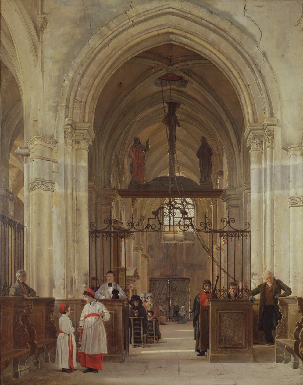 St. Prixin kirkon sisustus, Valle de Montmorency, 1828 tekijältä Jean Bruno Gassies