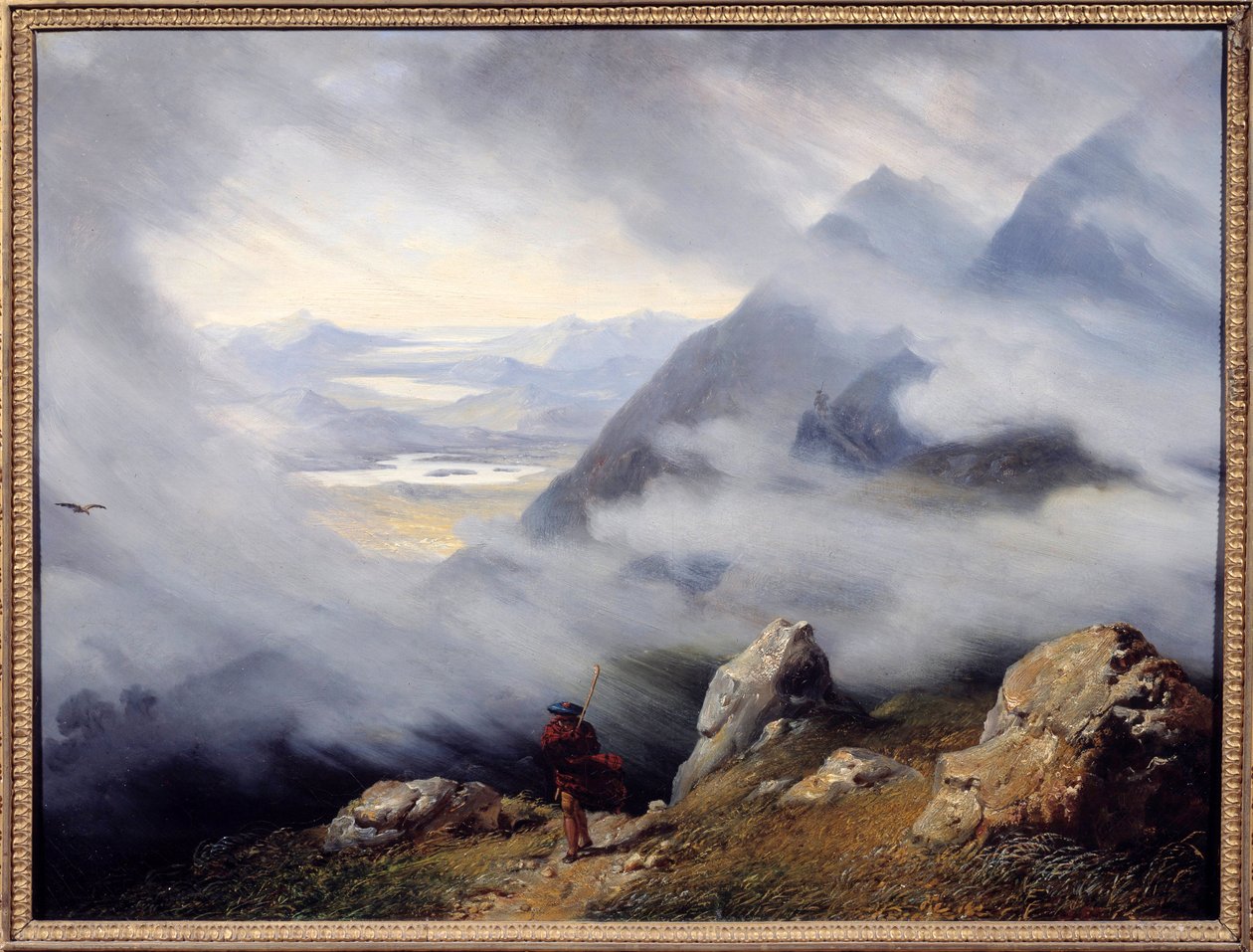Skotlannin maisema Jean Bruno Gassiesin (1786-1832) maalaus 1826 su. 0,6x0,79 m Autun, Musee Rolin - Skotlannin maisema. Jean Bruno Gassiesin (1786-1832) maalaus tekijältä Jean Bruno Gassies