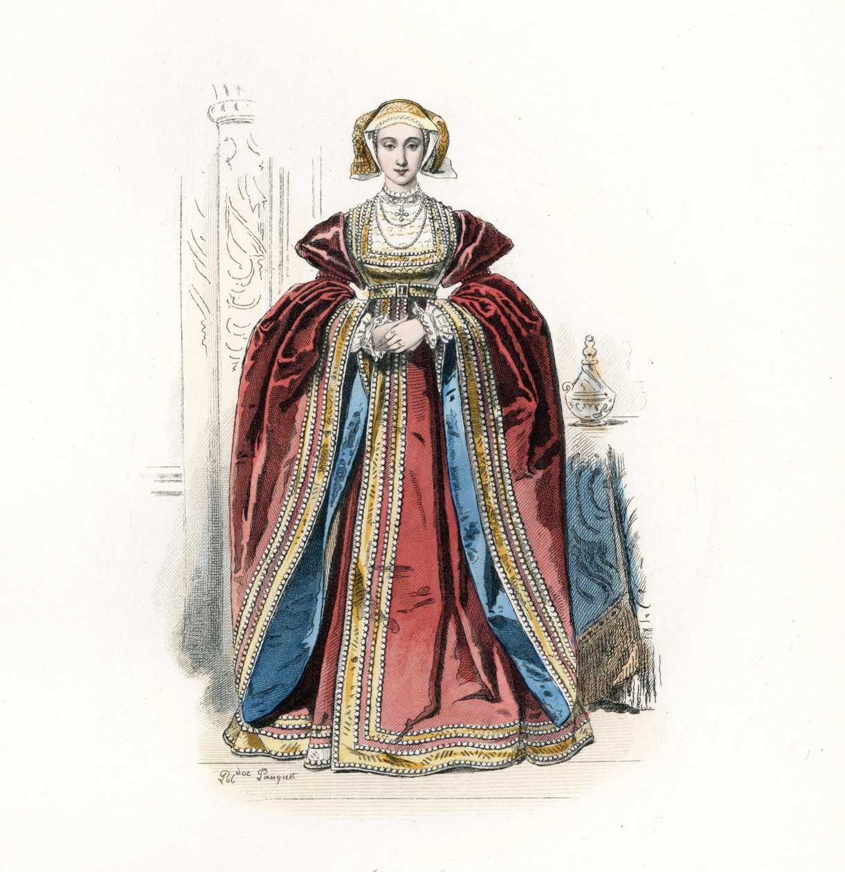 Anne of Cleves, Englannin kuninkaan Henrik VIII:n vaimo Hans Holbeinin jälkeen tekijältä Jean Charles (1800 79) Pauquet