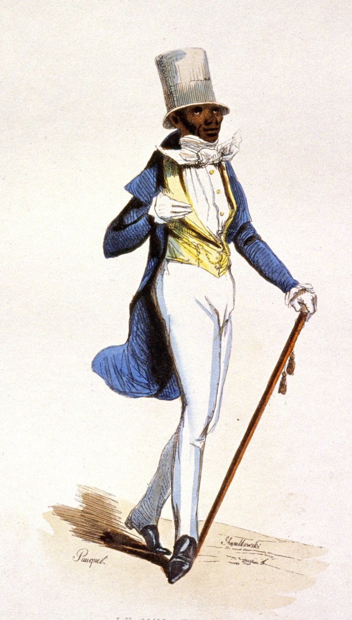 Mulatti Ranskan Antilleilla, noin 1850 (kaiverrus). tekijältä Jean Charles (1800 79) Pauquet