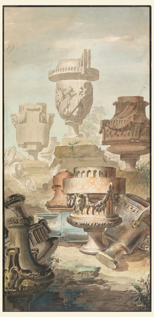 Piirustus, Ruin Fantasy: 1770 tekijältä Jean Charles Delafosse
