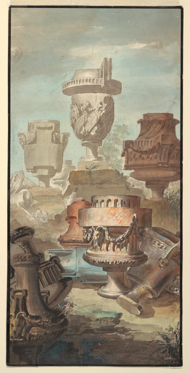 Piirustus, Ruin Fantasy: 1770 tekijältä Jean Charles Delafosse