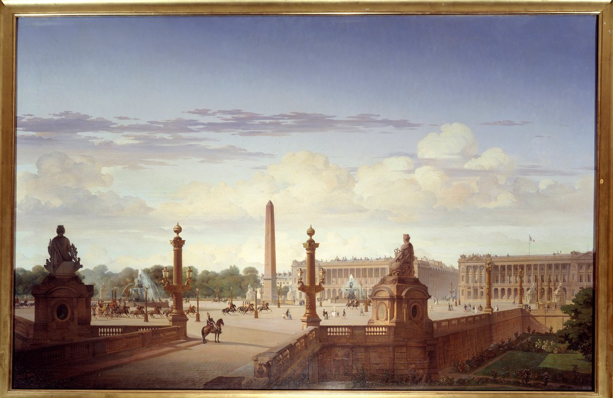 Place de la Concorde nähtynä rantaterassilta, kuningas Louis-Philippe d