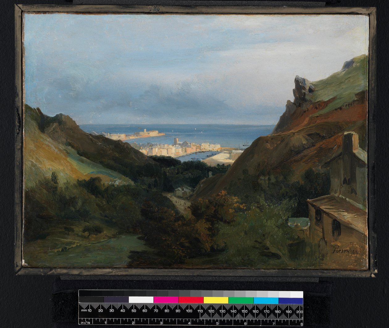Italialainen maisema satamanäkymällä ennen vuotta 1875 tekijältä Jean Charles Joseph Rémond