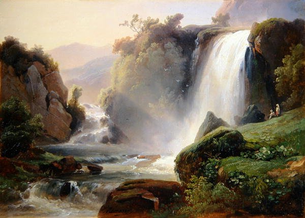 Tivolin putoukset, noin 1822-25 (öljy kankaalle). tekijältä Jean Charles Joseph Rémond