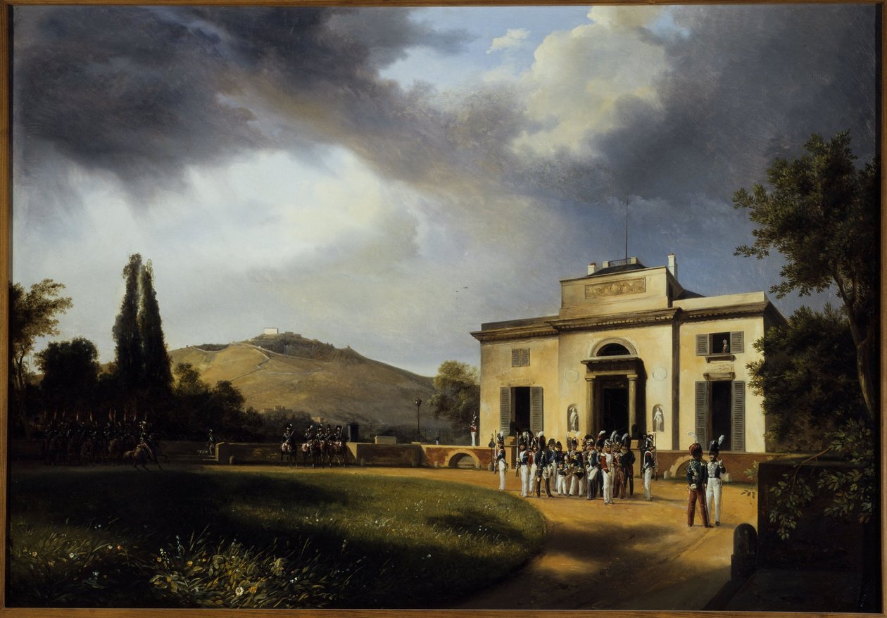 Pavillon de Bagatelle, nykyinen Bois de Boulognen puisto. tekijältä Jean Charles Joseph Rémond