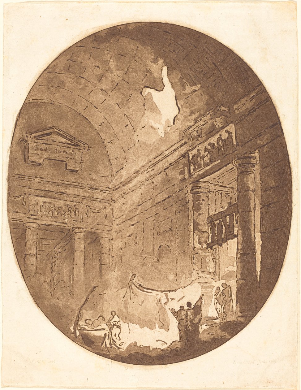Roomalaisen huvilan sisustus tekijältä Jean Claude Richard, Abbé de Saint Non after Hubert Robert