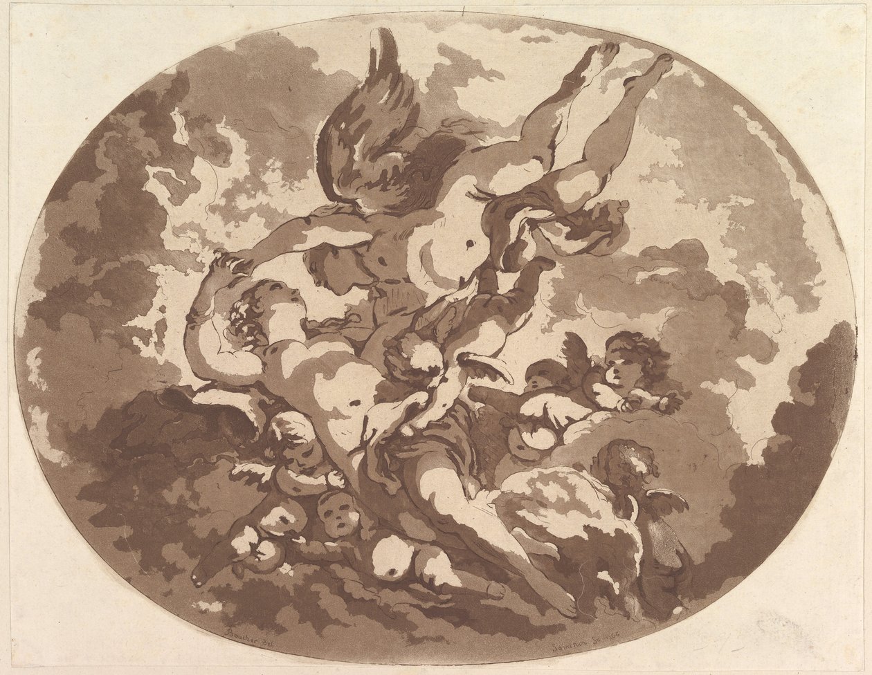 Venus ja Amor, 1766. tekijältä Jean Claude Richard Saint Non