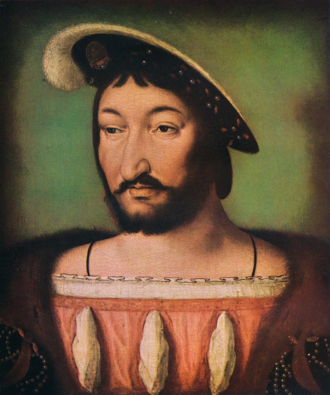 Ranskalaisen Francois I:n muotokuva, 1500-luku. tekijältä Jean Clouet