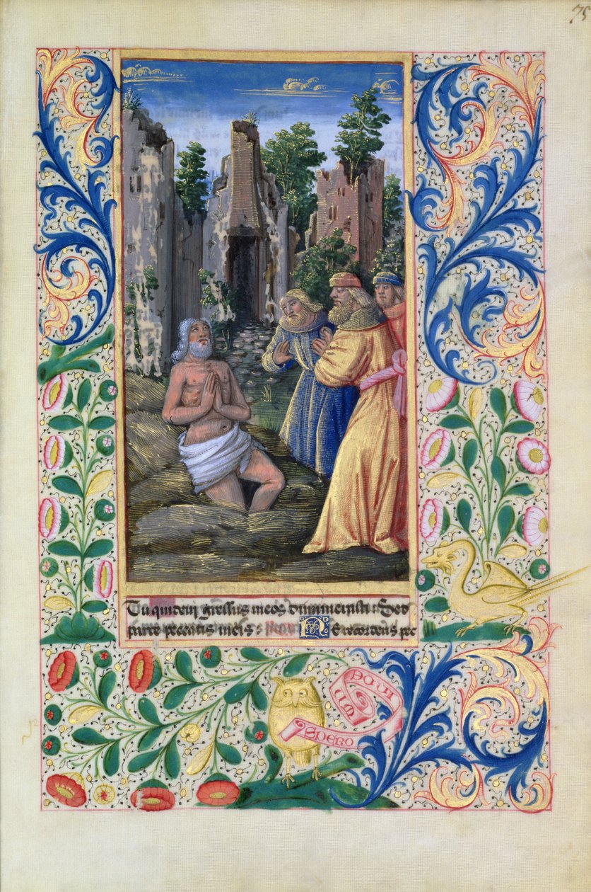 neiti Lat. Q.v.I.126 Kastekohtaus, The Hours of Louis dOrleans, 1469 tekijältä Jean Colombe