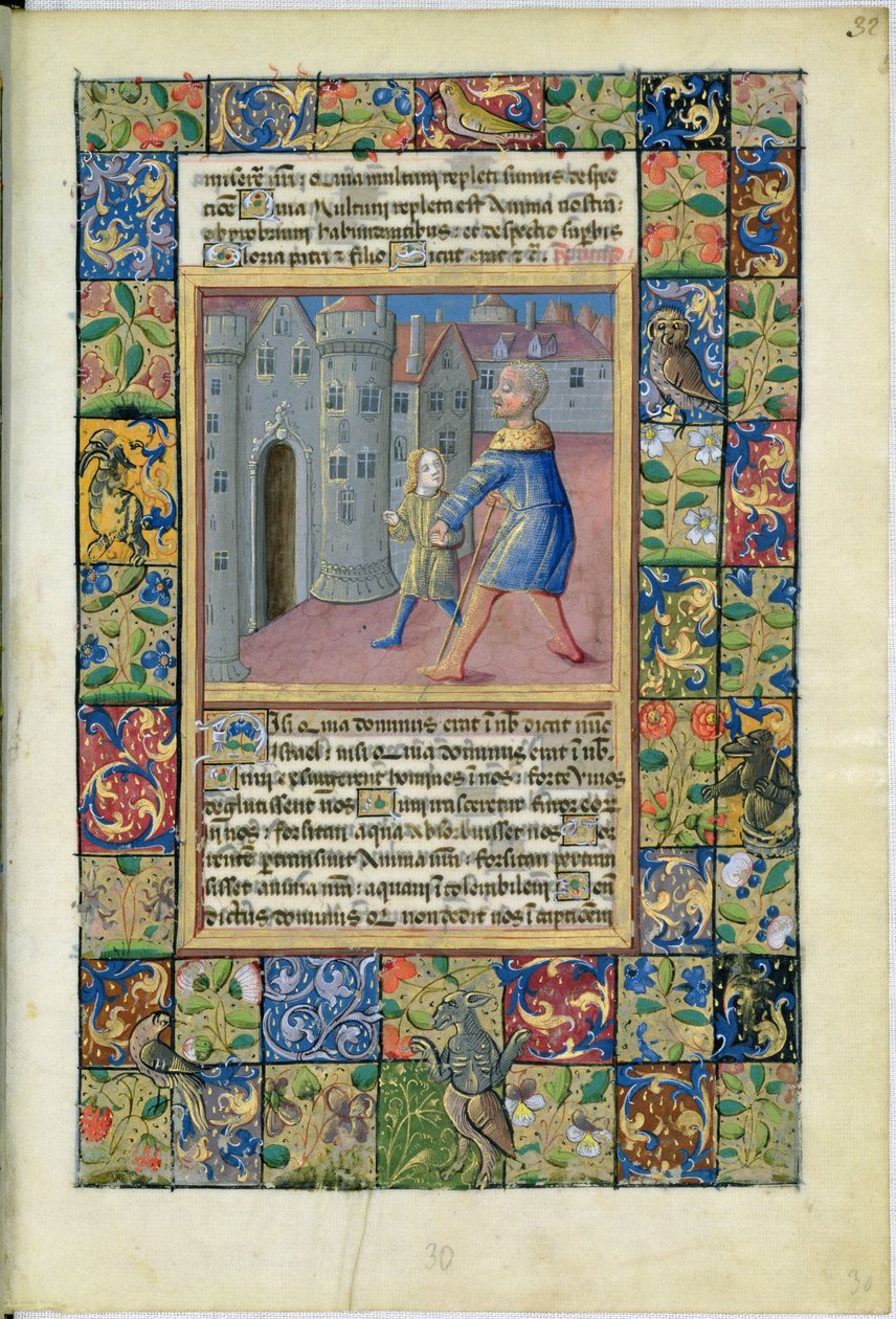 neiti Lat. Q.v.I.126 The Healing of the Blind Man, John 9:1-7 Hours of Louis dOrleansista, 1469 tekijältä Jean Colombe