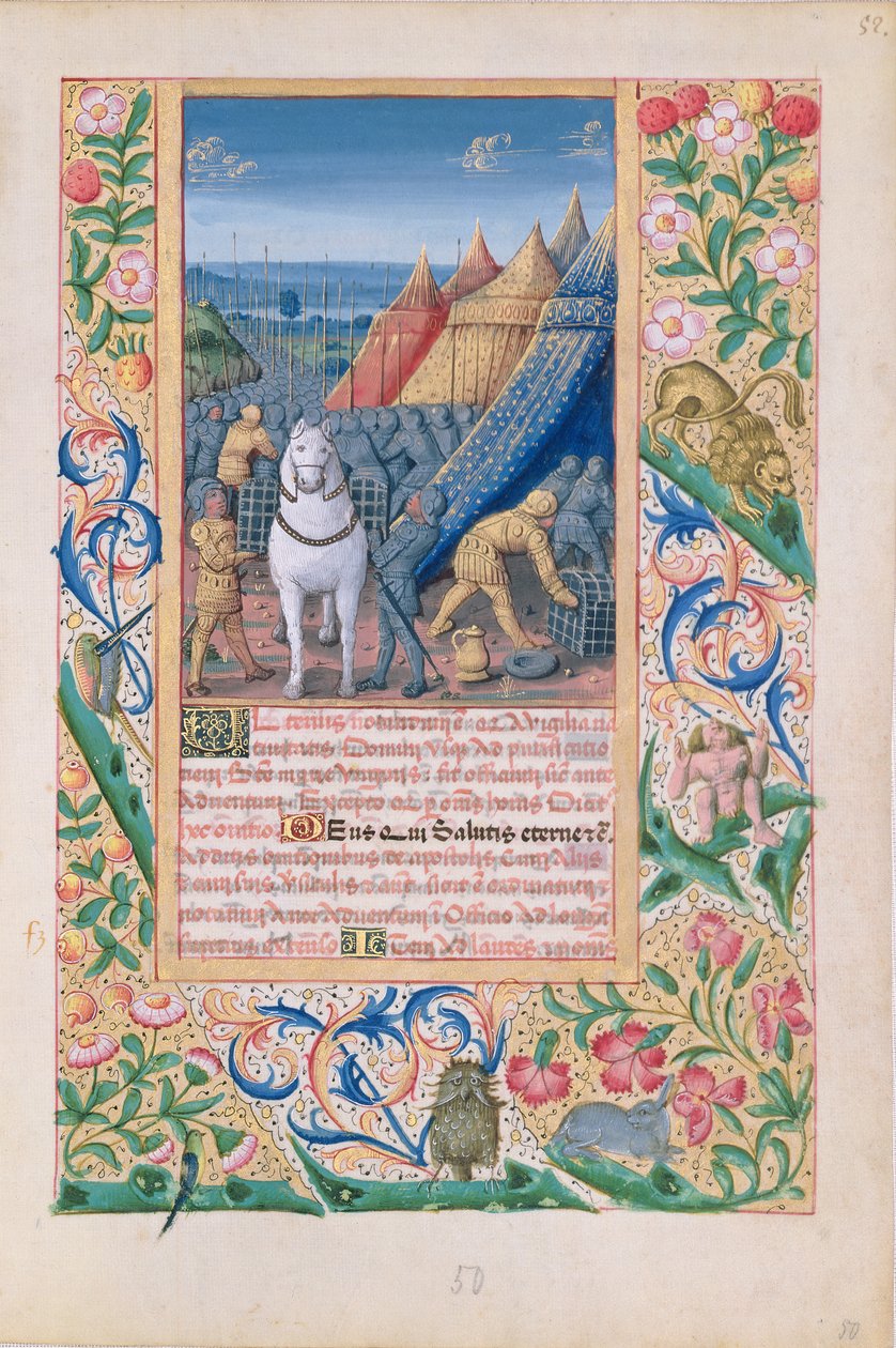 neiti Lat. Q.v.I.126 f.52 Assyrialaiset, jotka jättävät leirinsä paniikissa, Louis d