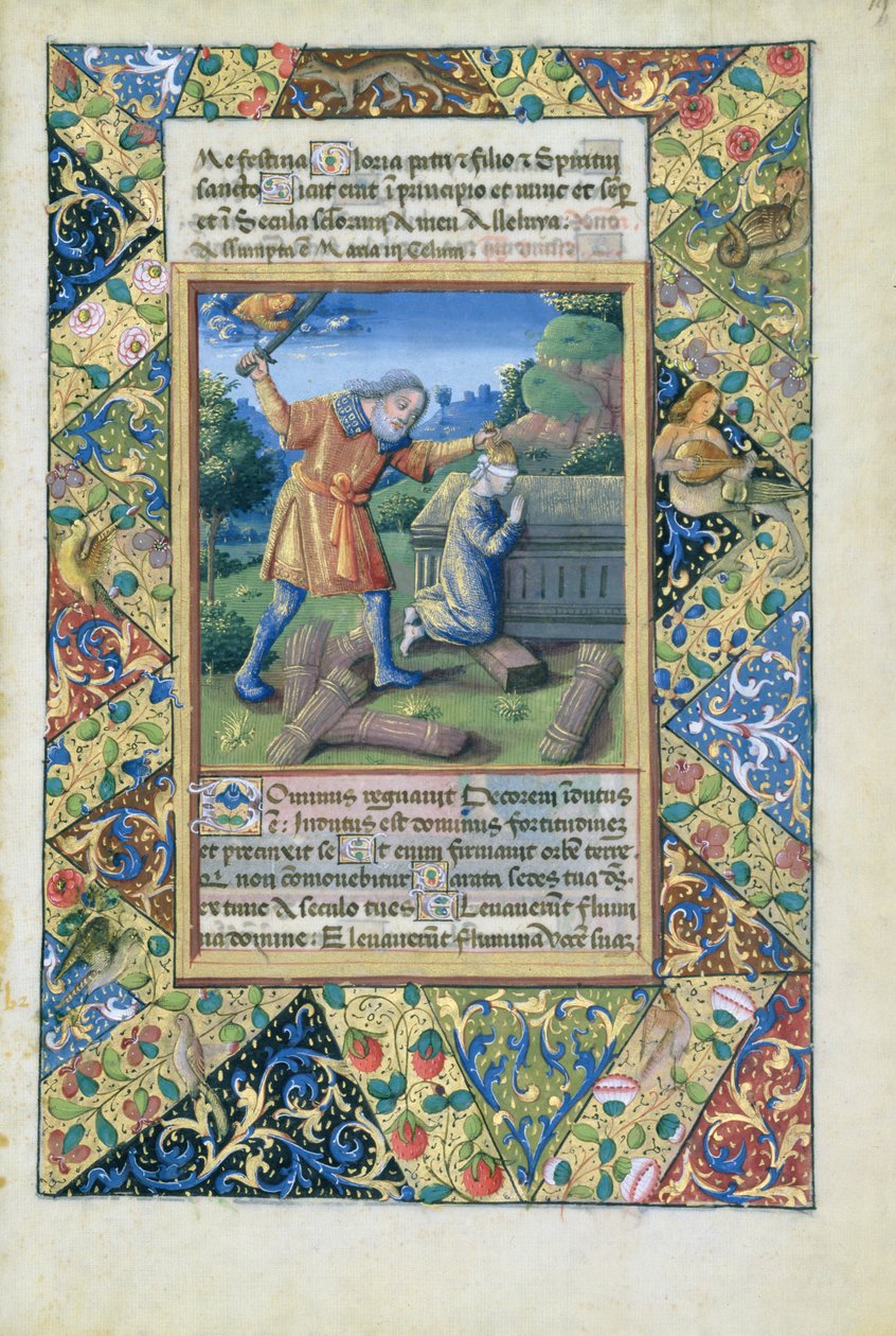 neiti Lat. Q.v.I.126 fol.19 Iisakin uhri, Louis dOrleansin tuntien kirjasta, 1490 tekijältä Jean Colombe