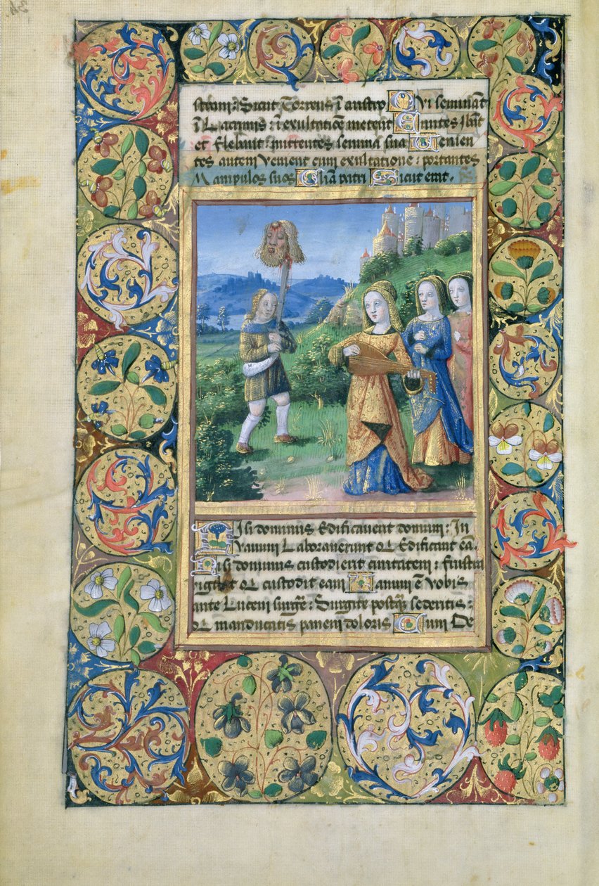 Ms Lat. Q.v.I.126 fol.34v Daavid ja Goljatin pää, Louis d