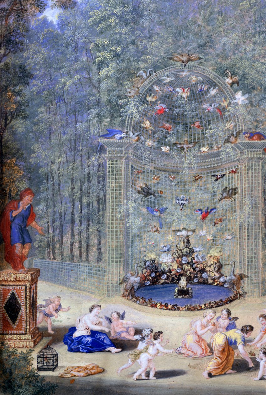 "Sisäänkäynti Versaillesin sokkeloon", 1693 tekijältä Jean Cotelle the younger