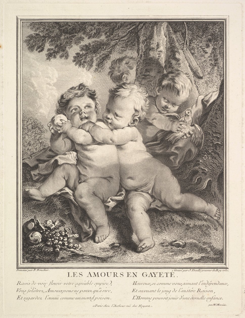 Iloiset Cupidot, 1750. tekijältä Jean Daullé