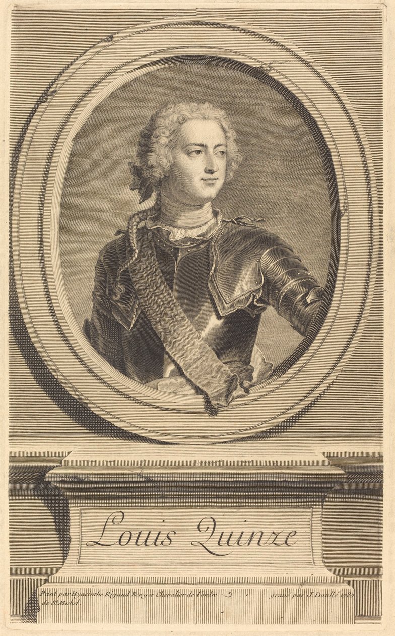 Ludvig XV tekijältä Jean Daullé after Hyacinthe Rigaud
