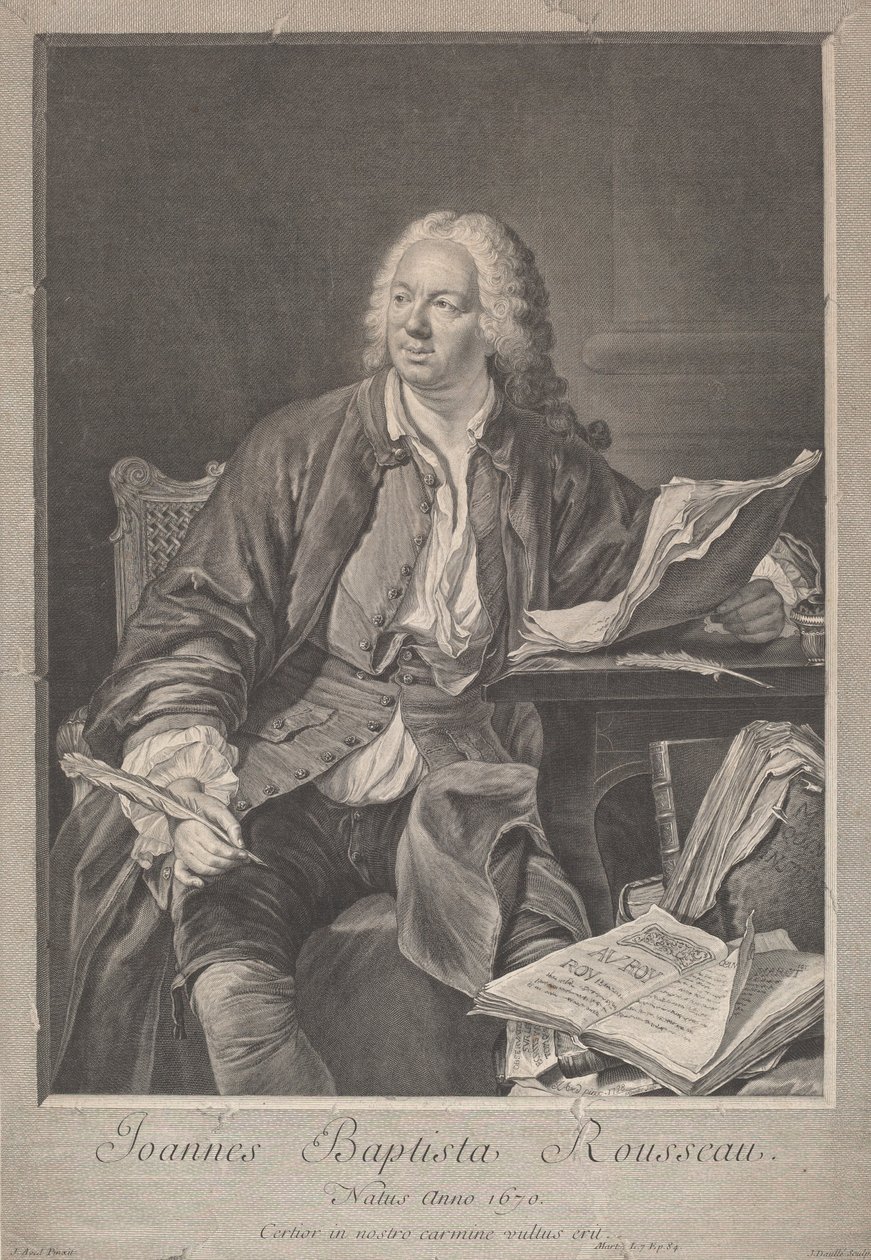 Jean Baptiste Rousseau tekijältä Jean Daullé, after Jacques Andre Joseph Camelot Aved