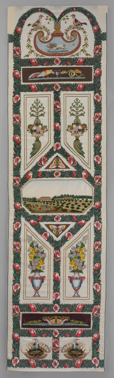Verdures du Vatican, n. 1799 (kudottu silkki- ja metallilanka brodeerauksella)   Päivämäärä: n. 1799 Medium: kudottu silkki- ja metallilanka, jossa silkki- ja chenillekirjonta tekijältä Jean Desmosthene Dugourc