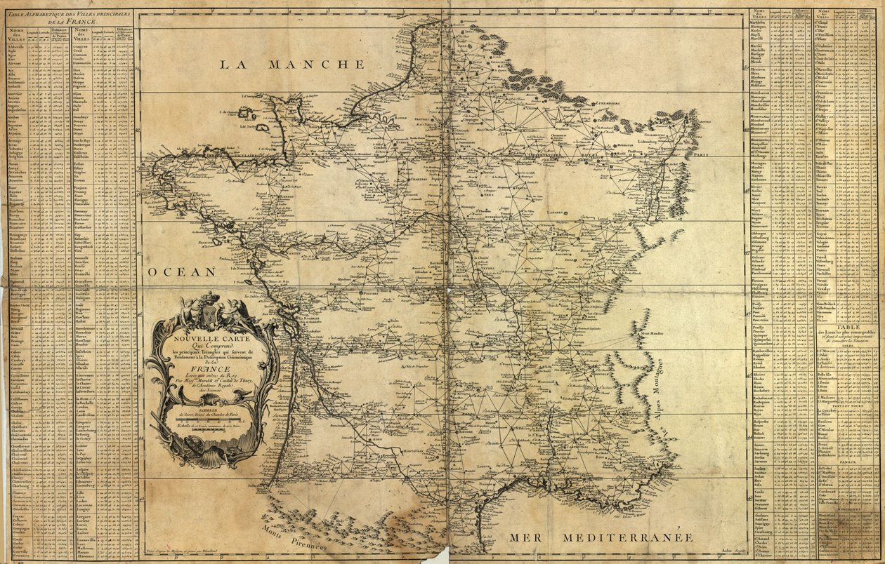 Uusi Ranskan kartta, 1744 tekijältä Jean Dominique Maraldi